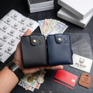 محفظة رجالي جلد فاخر بزر معدني – Hazati Premium Series